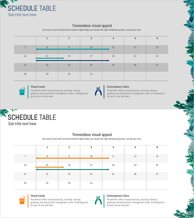 식물원 와이드 피피티 테이블 – 사업 관리 및 운영 계획