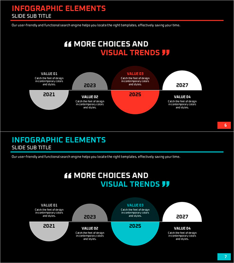 인포그래픽 연도의 흐름 – 사업 추진 전략 강조