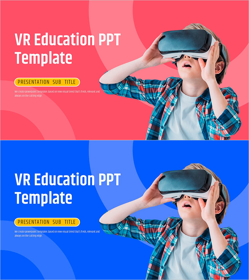 VR 교육 PPT 템플릿 표지 – 혁신적 학습 방법