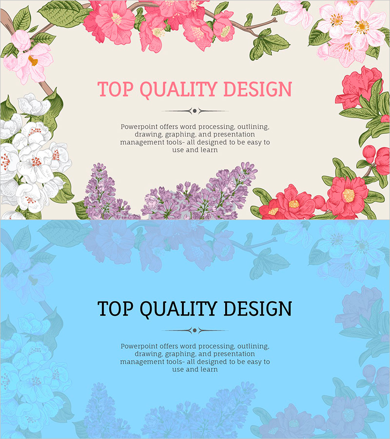 플로럴 디자인으로 만든 고품질 슬라이드