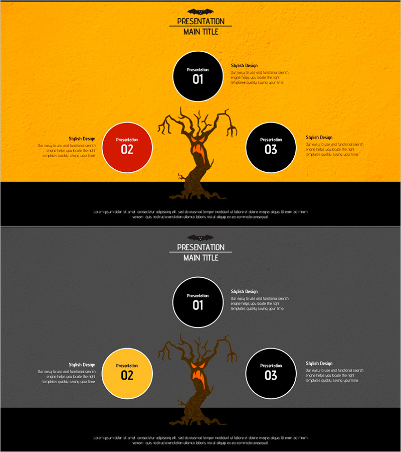 할로윈 콘셉트 소개 슬라이드 – 창의적이고 뚜렷한 비주얼