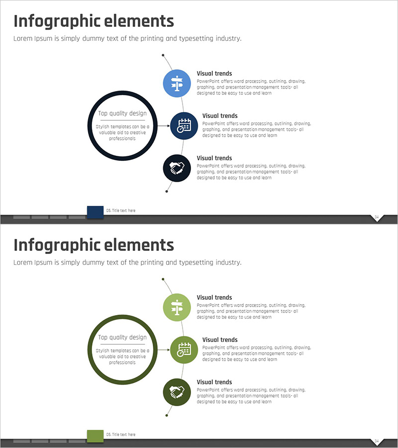 사업 운영계획 다이어그램 – 블루와 그린의 조화