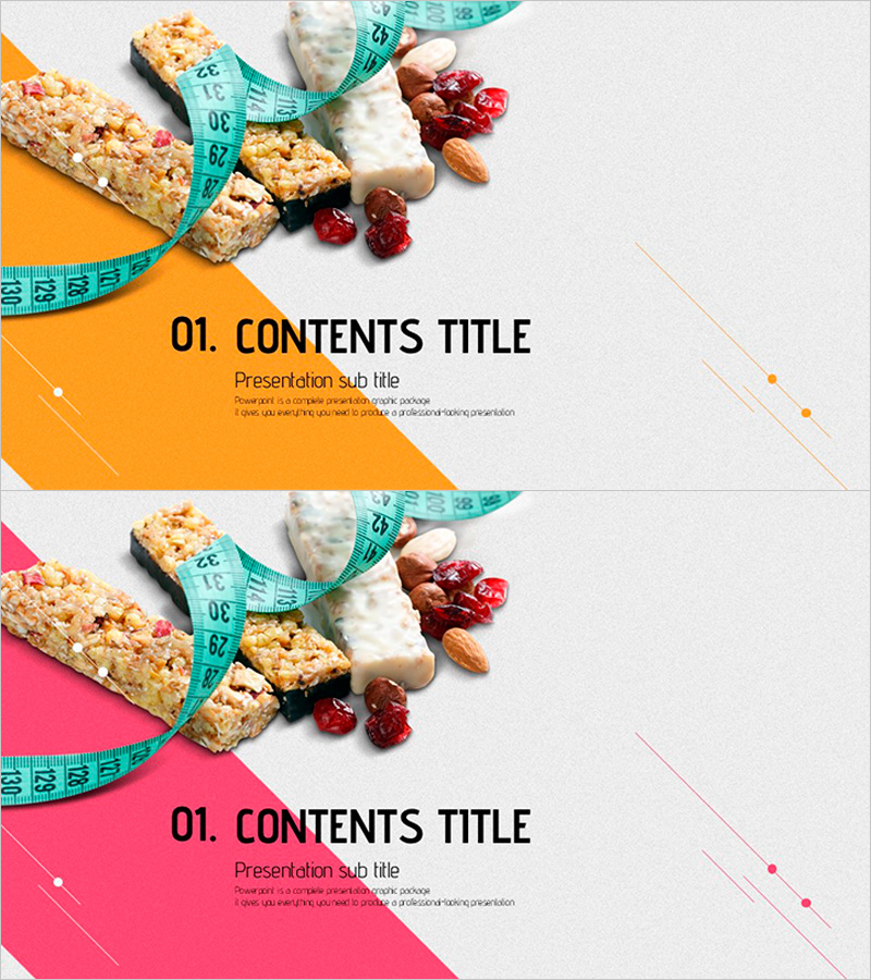 에너지바 섹션 슬라이드 – 건강과 활력을 담다