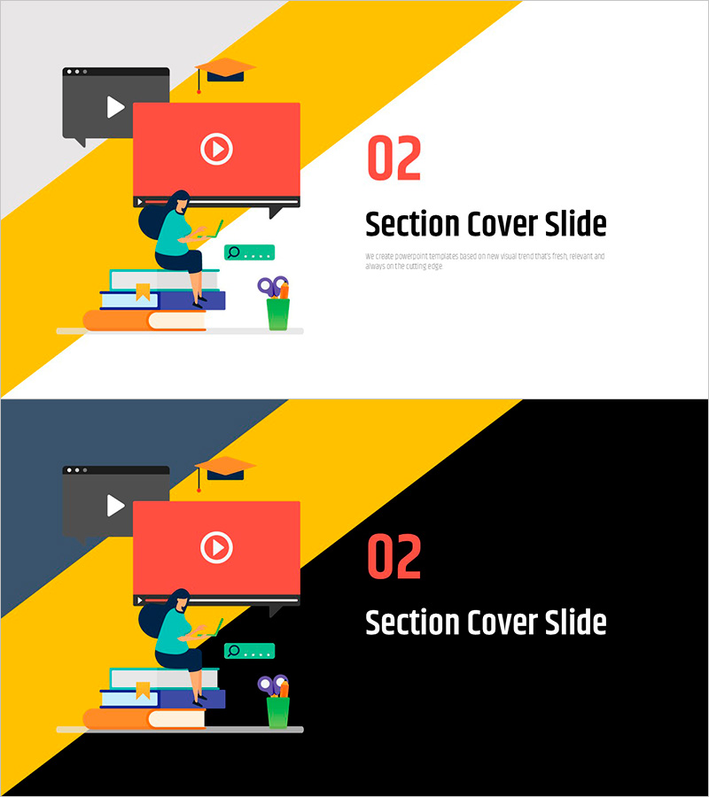 온라인 러닝 일러스트 템플릿 간지02 – 섹션 커버 슬라이드