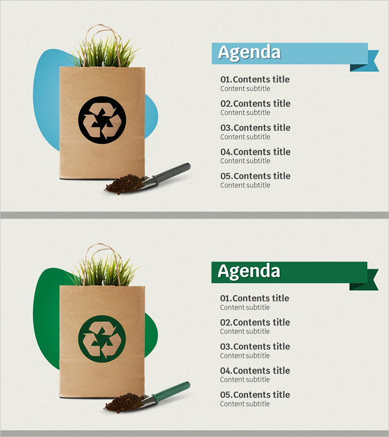 친환경 분리수거 와이드 템플릿 – 목차로 친환경 전달