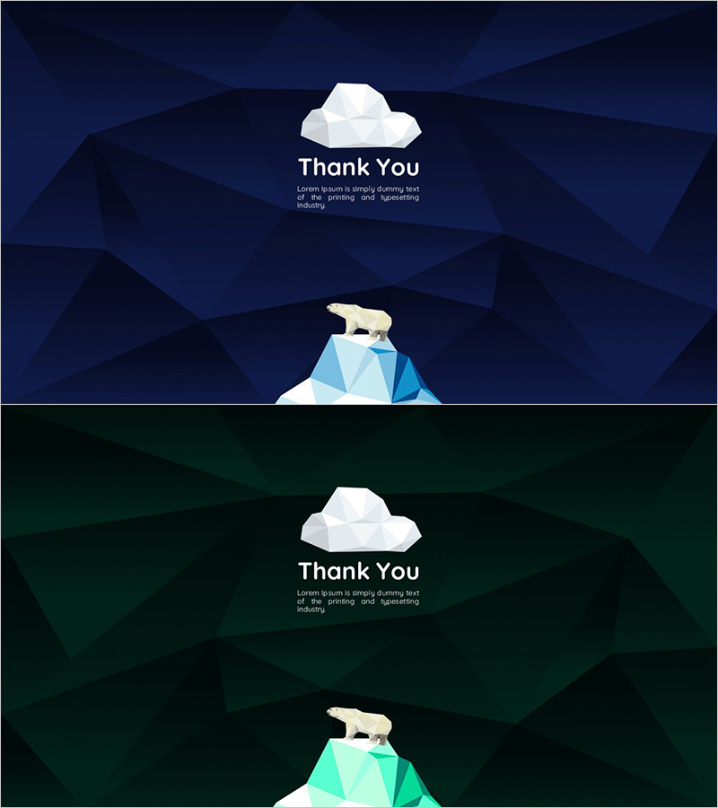 북극 일러스트로 표현한 엔딩 페이지 – 감사의 메시지