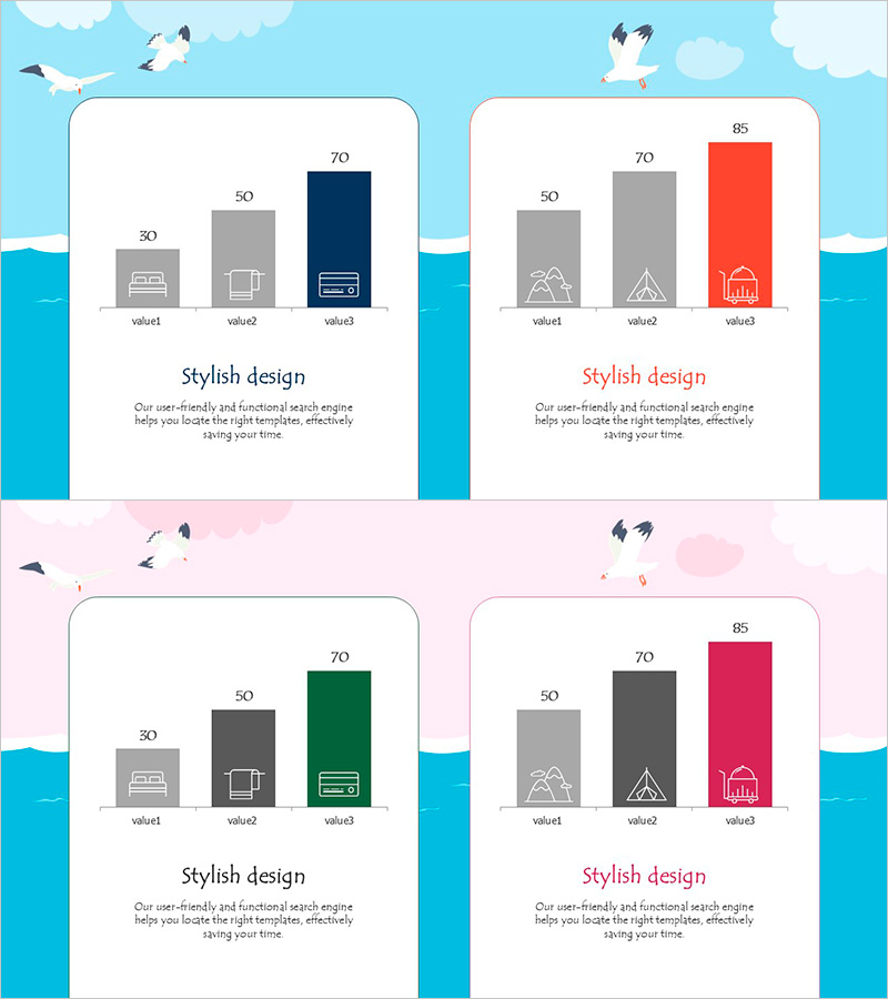 바다 배경의 설문조사 그래프 – 시장 분석 및 경쟁 우위