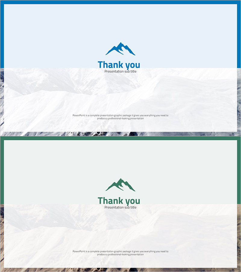 등산의 감성을 담은 프레젠테이션 엔딩 표지