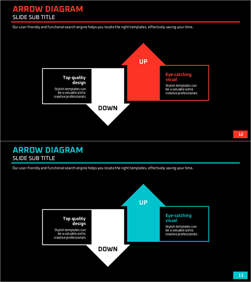 업 다운 흐름 다이어그램 – 비즈니스 전략 시각화