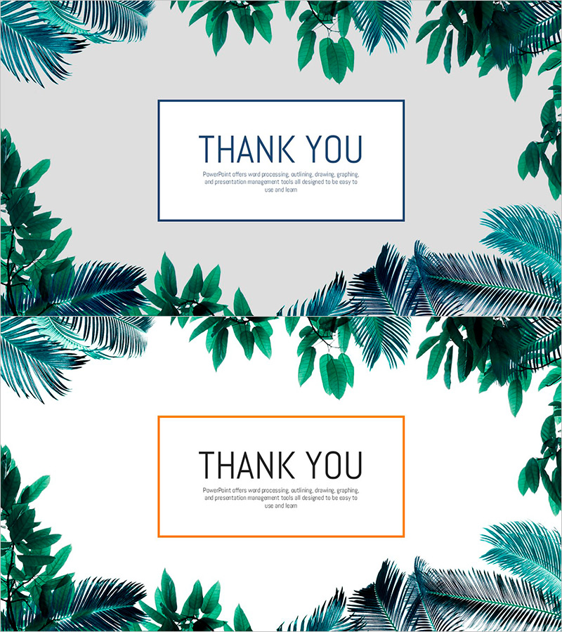 식물원 와이드 PPT 엔딩표지 – 감사의 메시지