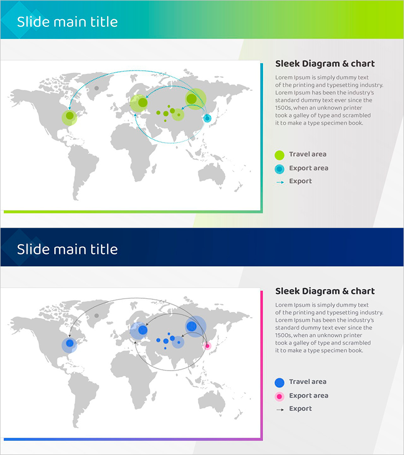 이동 경로 인포그래픽 – 글로벌 네트워크 강조