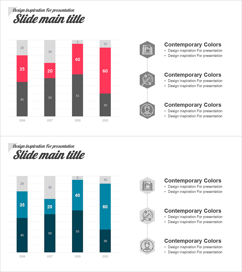 세로 막대그래프로 매출 성장 시각화 – 비즈니스 성과 강조