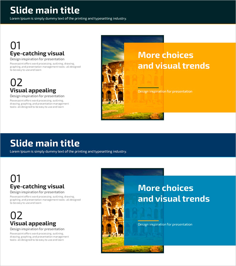 이탈리아 로마의 관광 명소를 소개하는 PPT 슬라이드