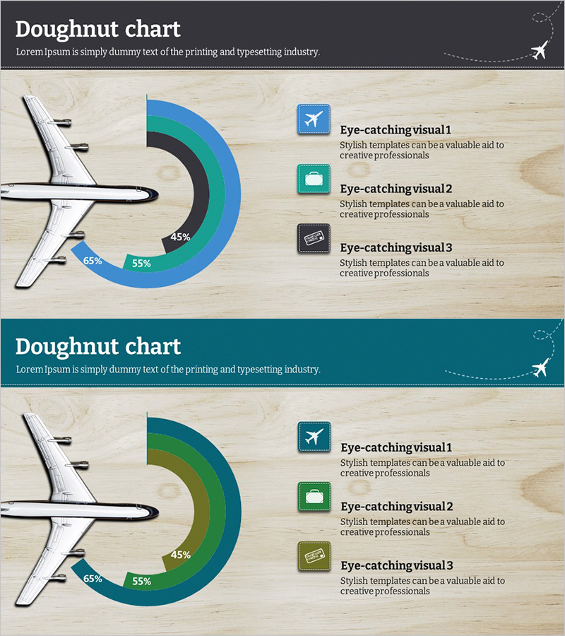 타겟시장 블루 그린 도넛형 그래프 – 시장 전략을 시각화