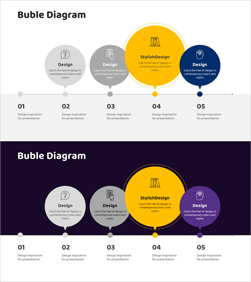 노란 말풍선 강조 다이어그램