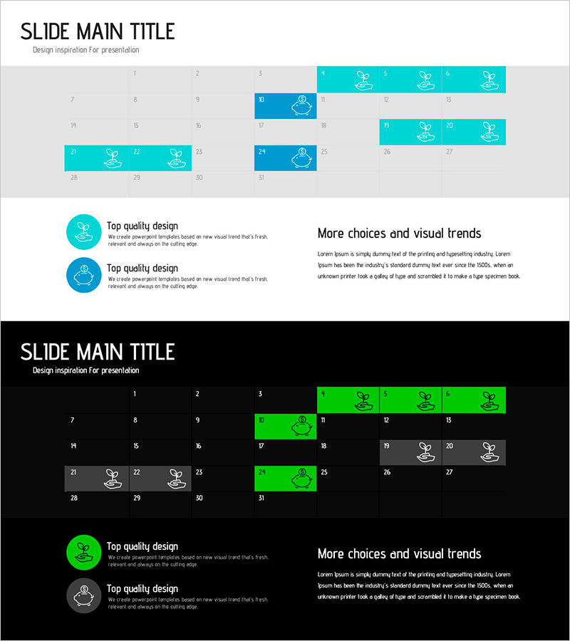 블루 그린 일정 테이블 – 유용한 다이어그램