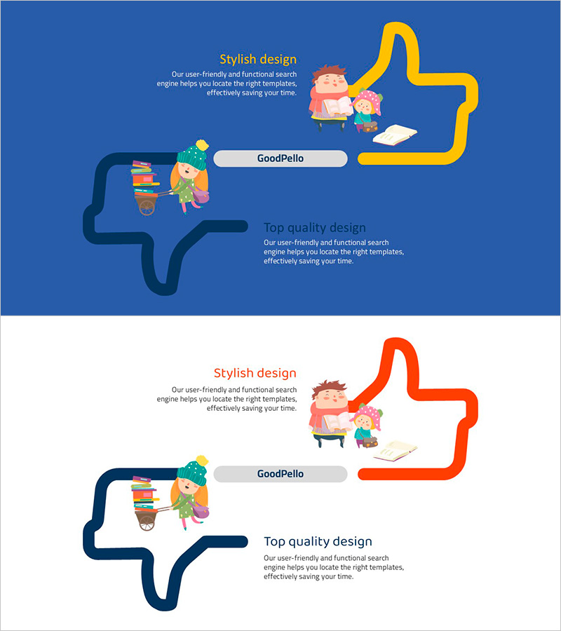 풍부한 색감과 친근한 캐릭터로 구성된 슬라이드 템플릿