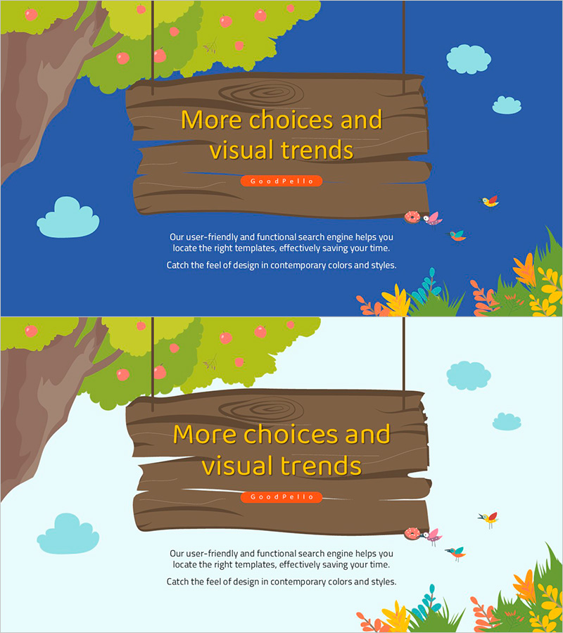 자연을 담은 아기자기한 프레젠테이션 슬라이드