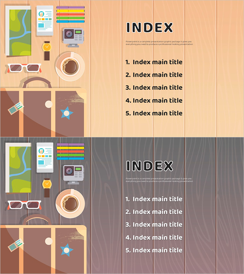 방학 파워포인트 와이드 목차 - 창의적 커버 디자인
