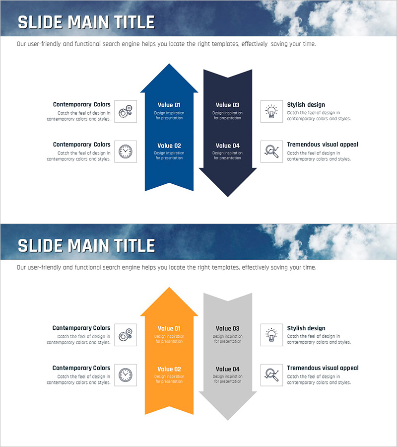 바다 등대 사업전략 화살표 – 비전과 목표를 향해