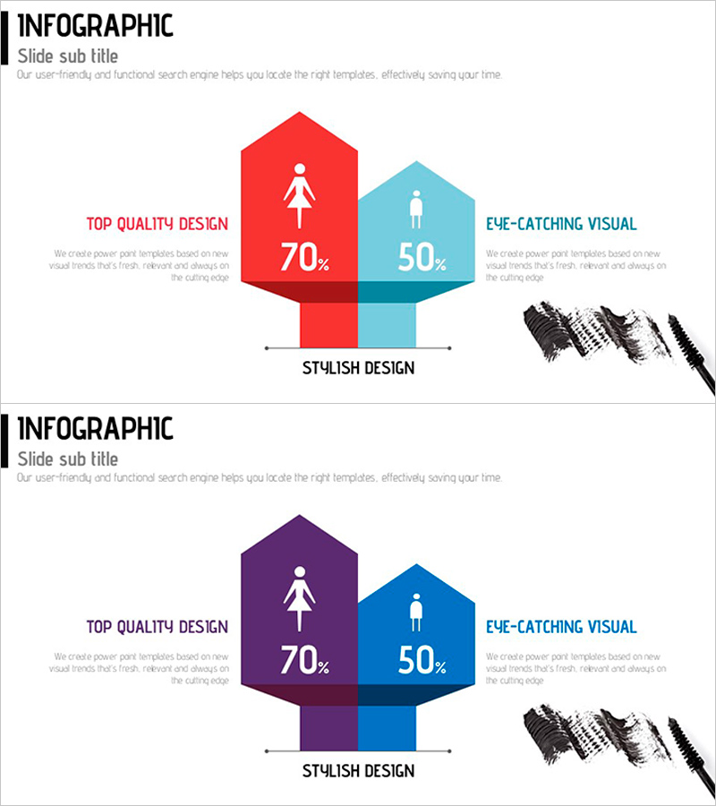 수치 비교형 일러스트 차트 – 시각적 스토리텔링