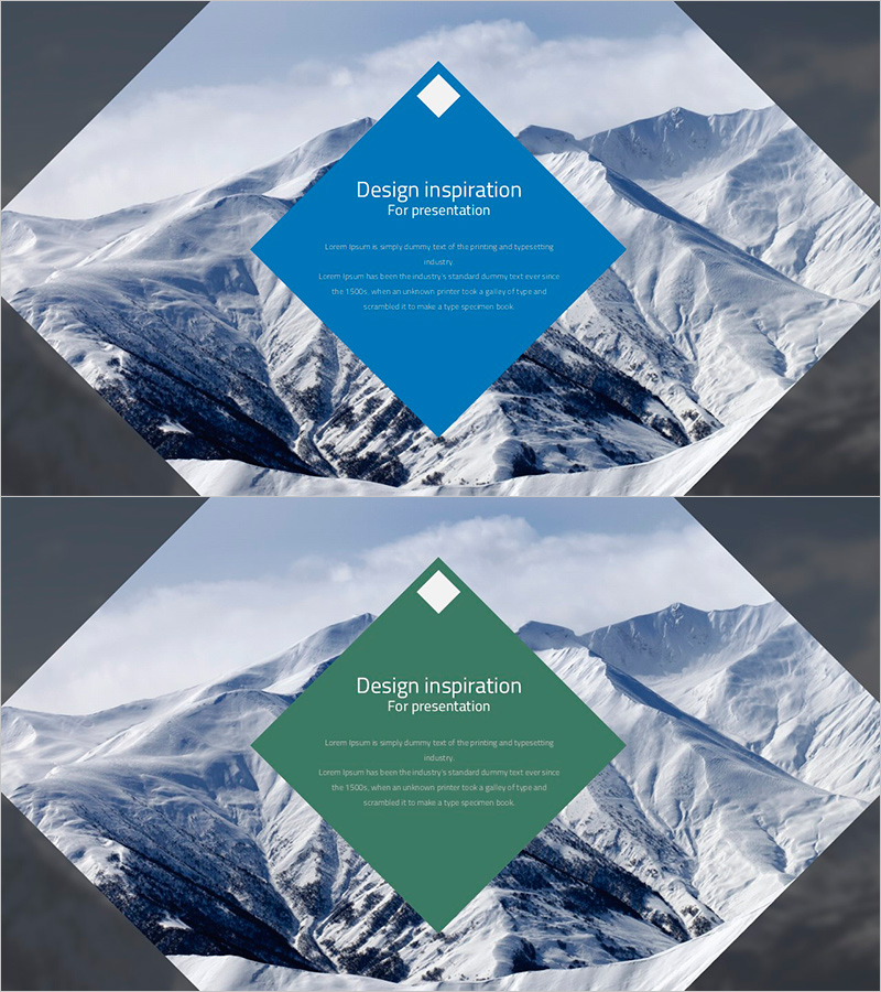 설산과 스퀘어 박스 – 비즈니스 인트로 및 아웃트로 슬라이드