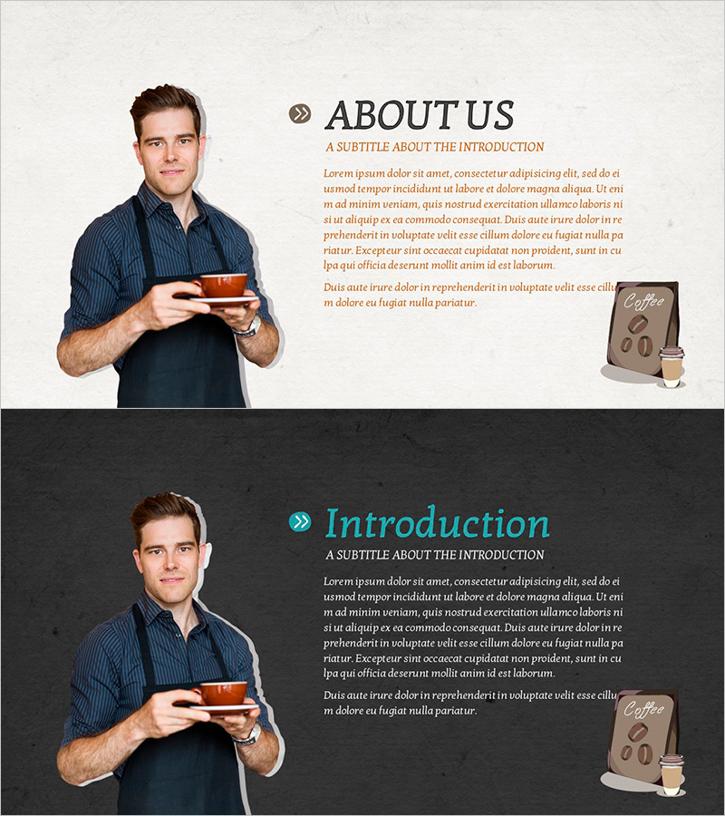 바리스타 템플릿 소개 – 환영과 소개