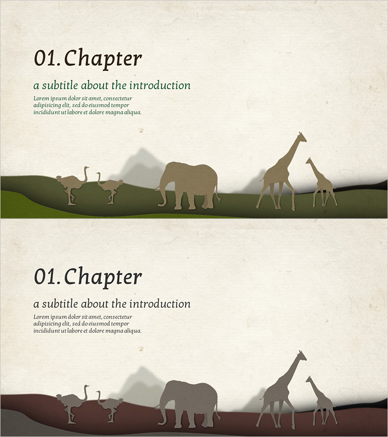 동물 자연 템플릿 - 감성적인 간지 슬라이드