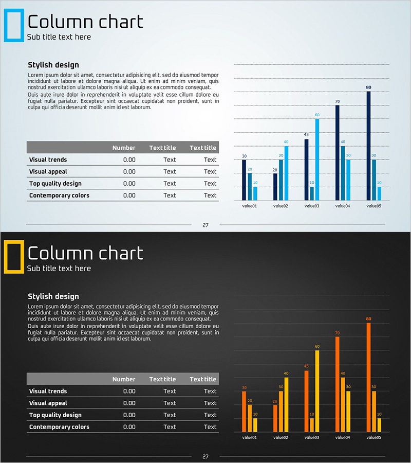친환경 아이콘 막대그래프 슬라이드