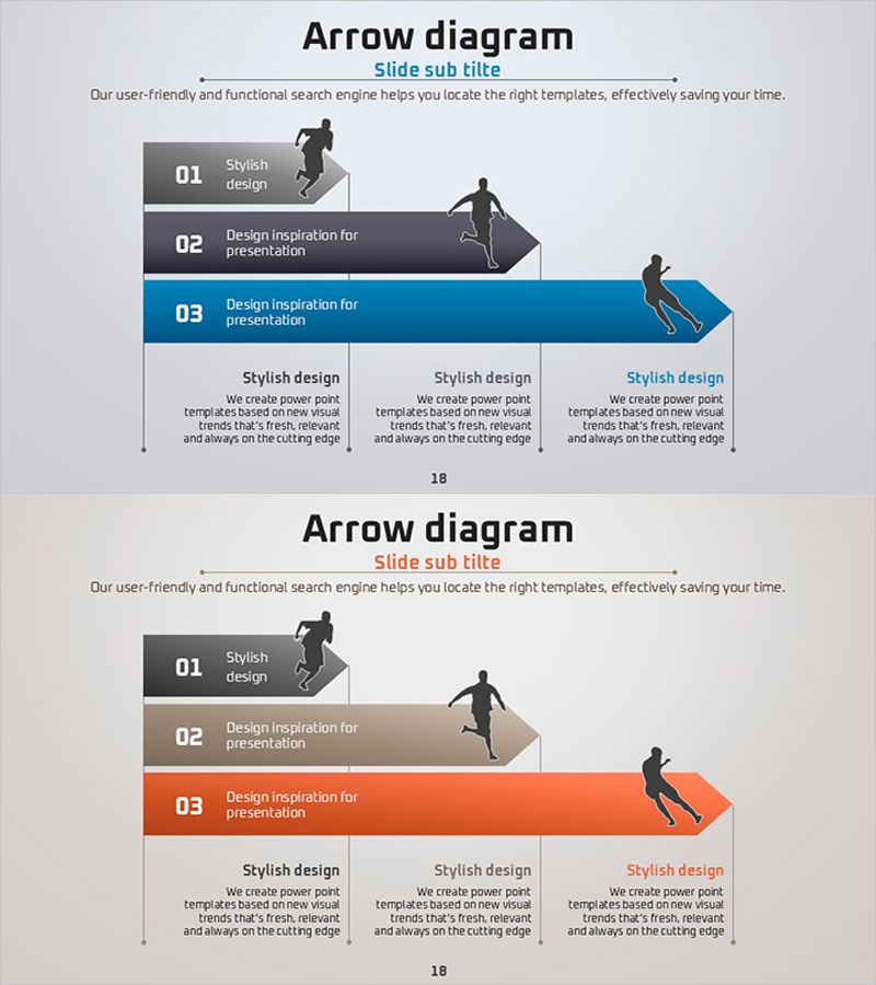 축구 기술 흐름 다이어그램 – 사업추진 전략을 시각화한 템플릿