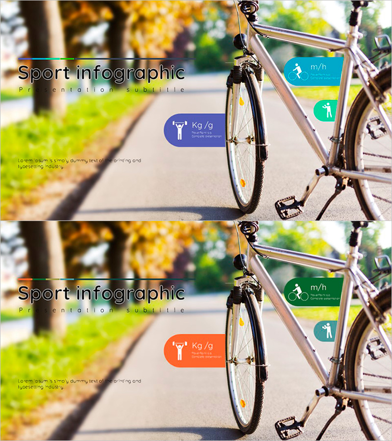 스포츠 인포그래픽 PPT 표지 – 활동과 운동의 다채로움