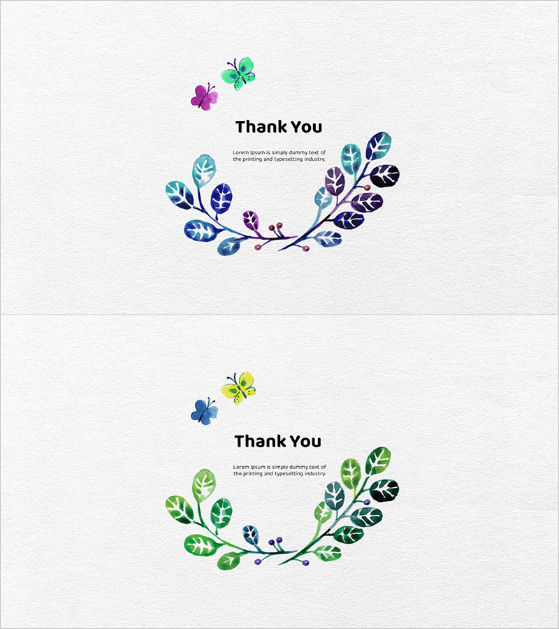 수채화 일러스트로 만든 엔딩페이지 템플릿