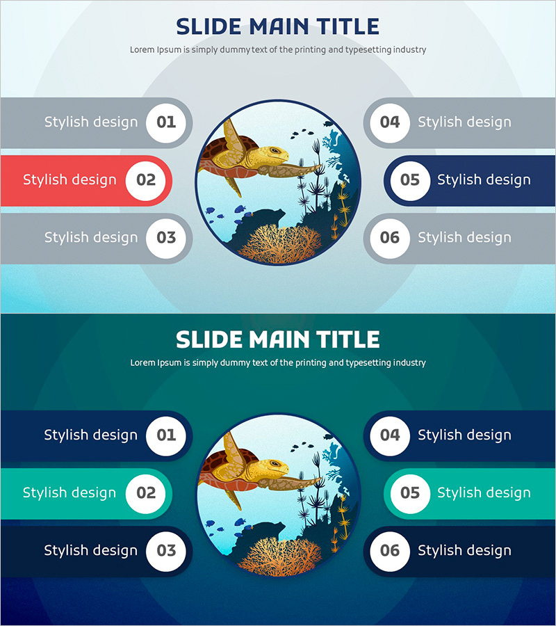 바다거북 보호 다이어그램 슬라이드