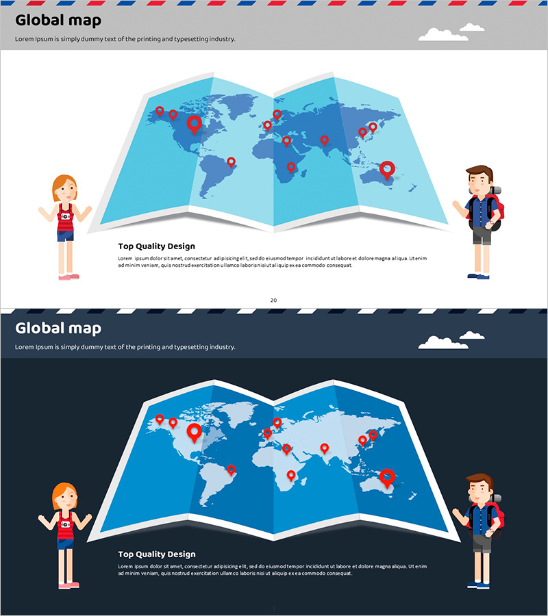 해외여행을 위한 글로벌 세계지도 일러스트 – 탐험과 발견