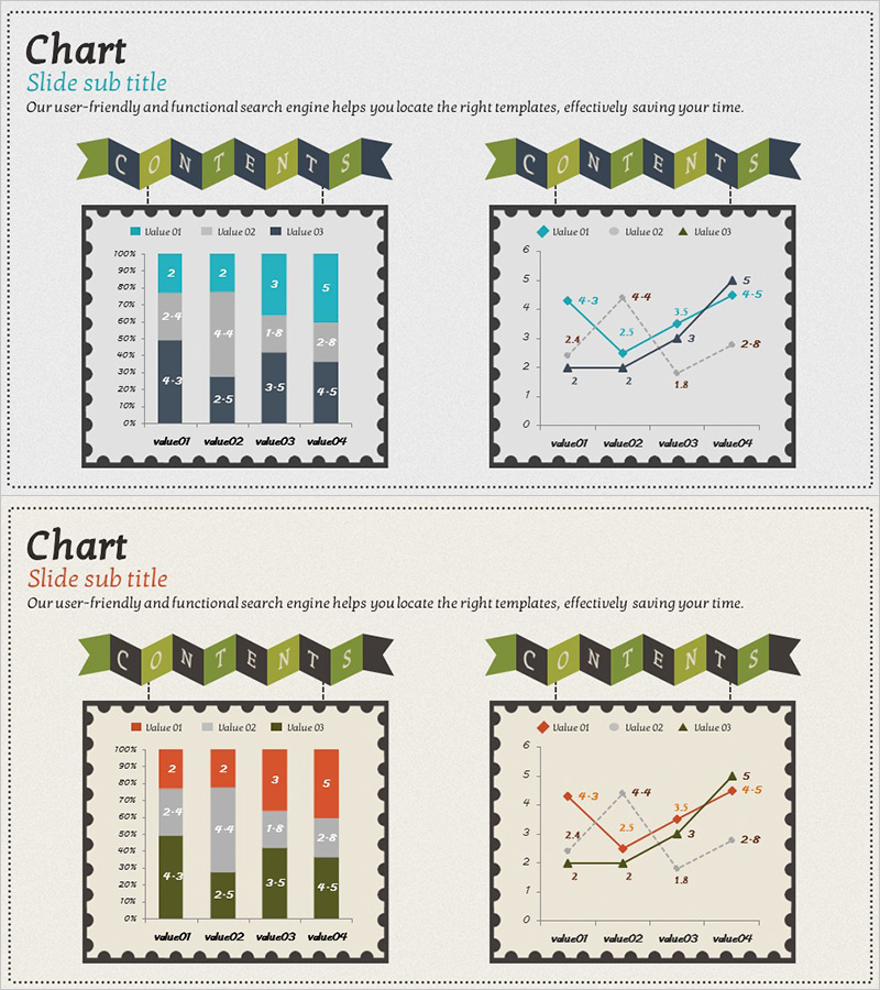 세분형 막대그래프 및 꺾은선 그래프 – 시장 분석에 적합