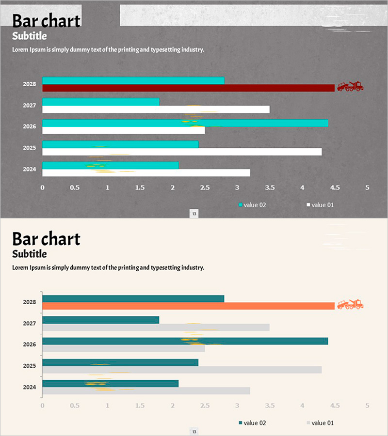 최신 수치 강조형 막대 차트 – 비즈니스 성장 시각화