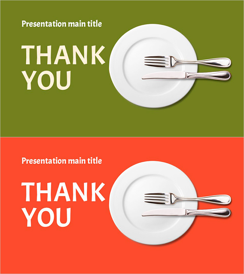 식기류 배경의 엔딩페이지 – 감사 인사