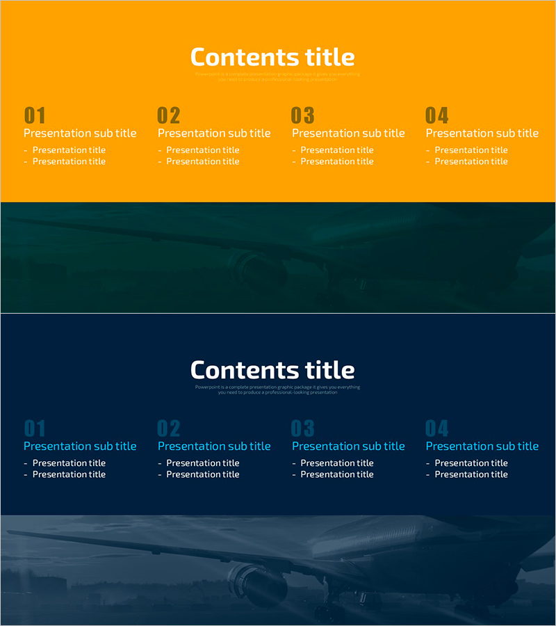 여행투어 와이드 템플릿 목차