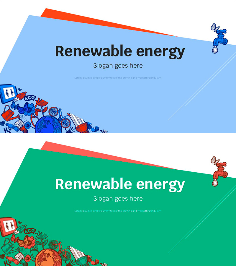 재생 가능 에너지 템플릿 표지