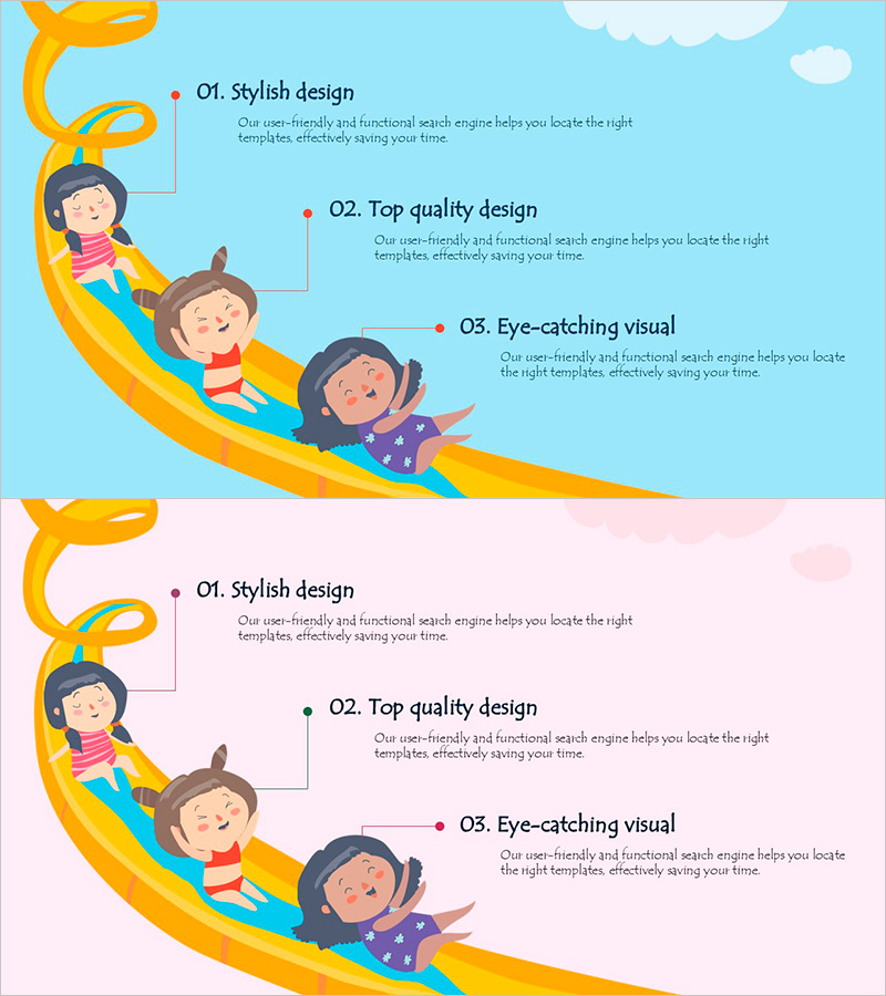 워터슬라이드 연결 다이어그램 – 고객 분석을 위한 시각적 소통 도구