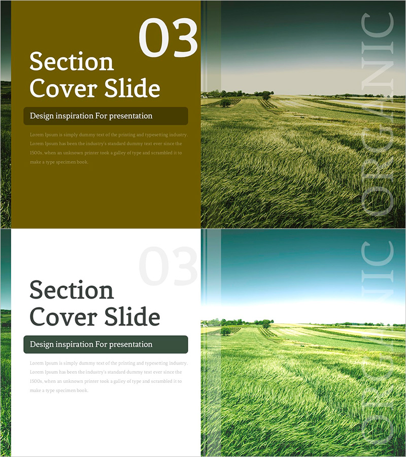 유기농 프레젠테이션 간지03 – 영감을 주는 디자인 커버 슬라이드