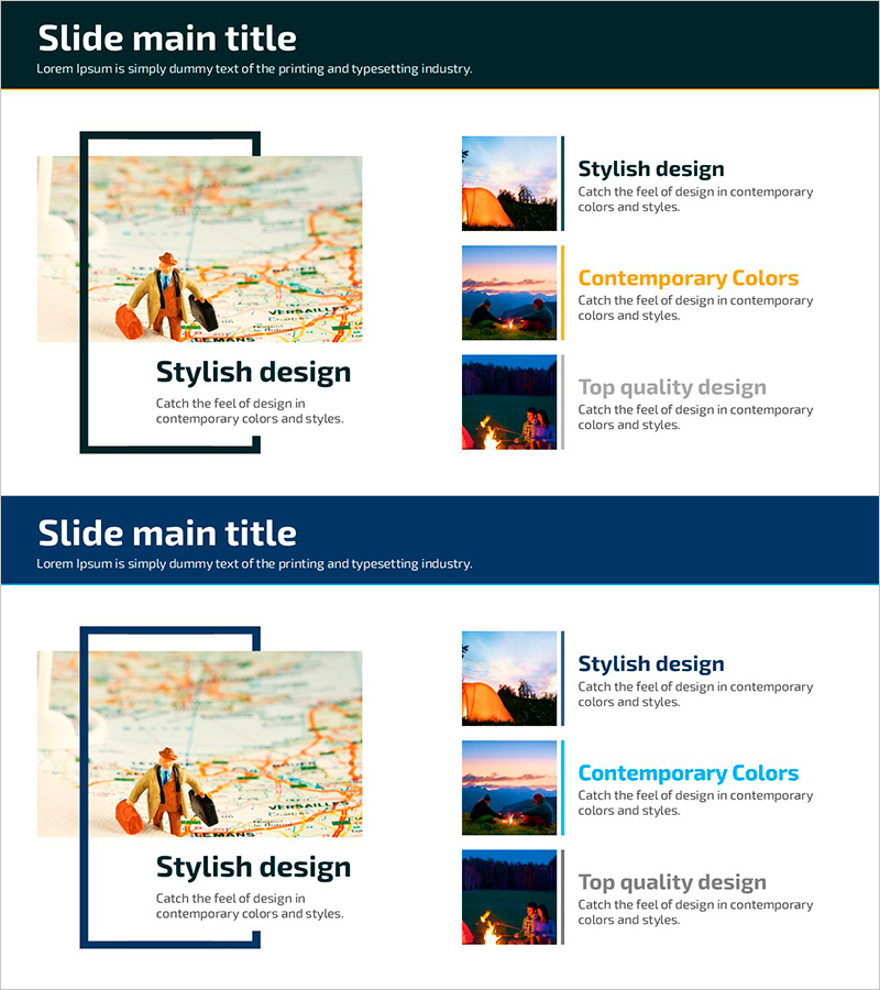 캠핑장 소개 슬라이드 – 모던한 디자인과 어울림