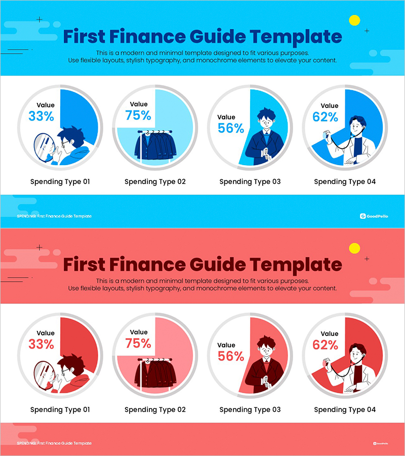 고객분석 프레젠테이션 템플릿 – 세련된 디자인과 명확한 레이아웃
