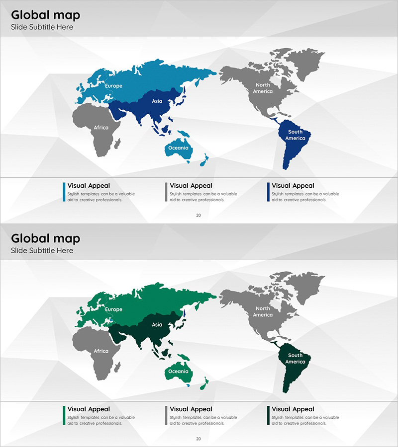 북극 글로벌 세계지도 일러스트 – 시장 분석을 위한 시각적 도구