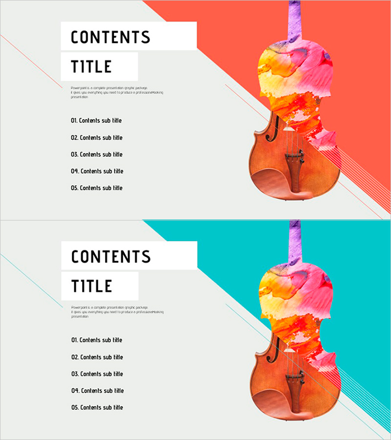 회화와 음악으로 구성된 목차 템플릿