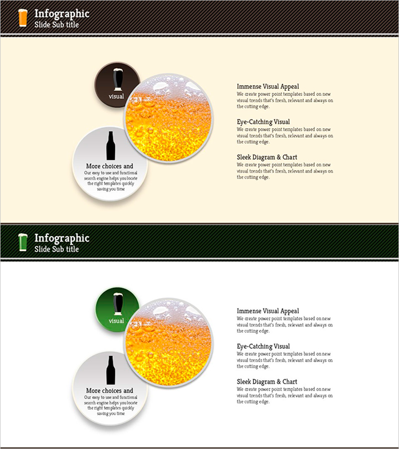중첩된 맥주 일러스트로 시각적 매력을 극대화한 프레젠테이션