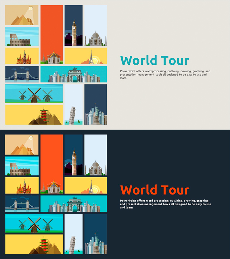 세계여행 파워포인트 템플릿 표지 – 글로벌 탐험