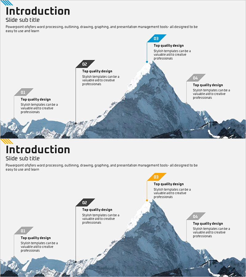 프로젝트 목표와 계획을 시각화한 다이어그램 슬라이드