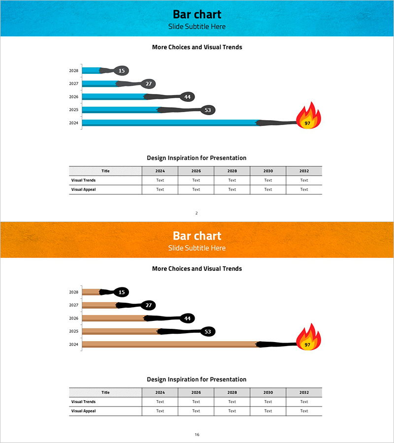 성냥 일러스트 막대 차트 – 성과 및 시장 분석