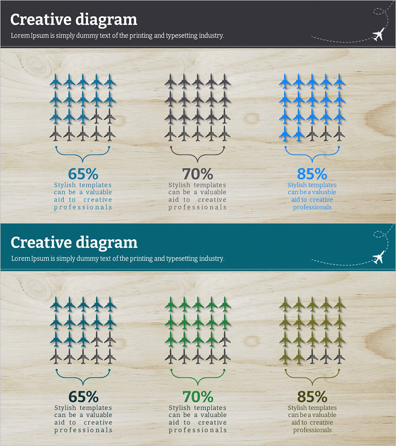 시장 분석 및 점유율 분석 슬라이드 - 블루 그린 디자인